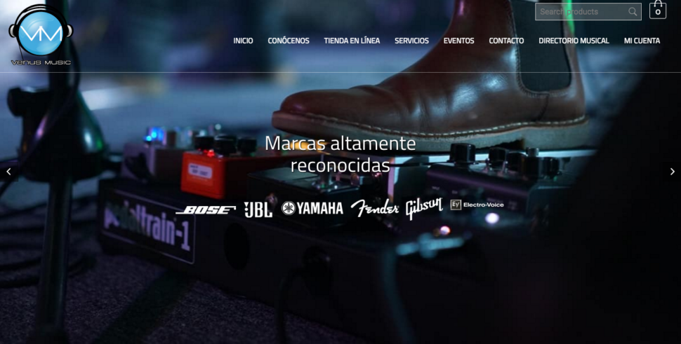 Venus Music. Diseño Web México