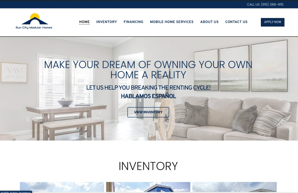 Suncity Modular Home Website Design